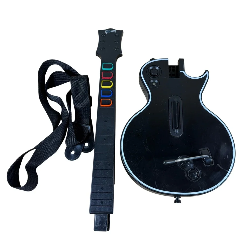 Gibson Guitar Hero Les Paul Wireless Controller PS3 Black White Strap 95121.805